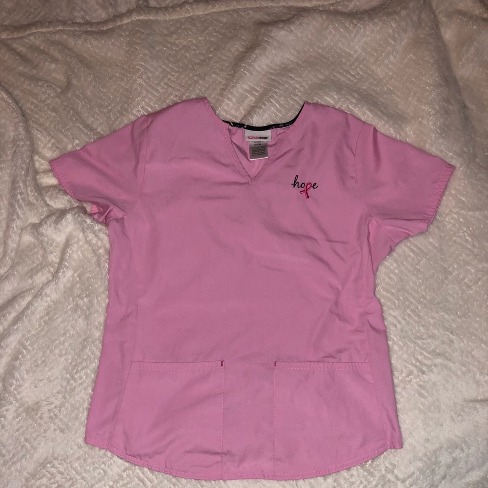 ScrubStar Breast Cancer scrub top pink